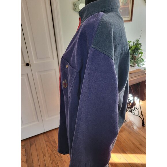 Bugle Boy Vintage 90s Red/Blue/Green Color Block Button Up Shirt L Preppy Retro - Picture 6 of 8